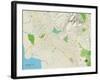 Political Map of Fremont, CA-null-Framed Art Print