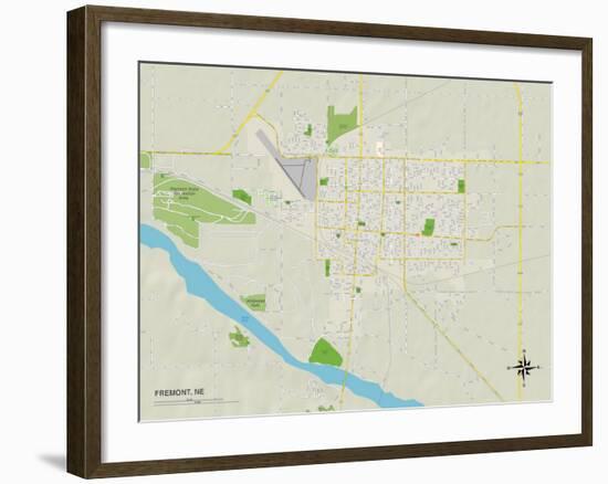 Political Map of Fremont, NE-null-Framed Art Print