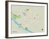 Political Map of Fremont, NE-null-Framed Art Print