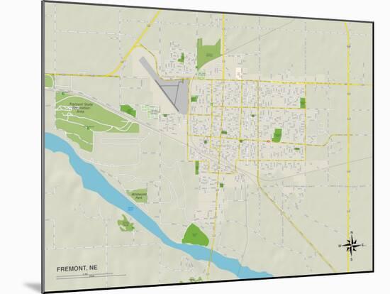 Political Map of Fremont, NE-null-Mounted Art Print