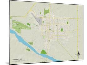 Political Map of Fremont, NE-null-Mounted Art Print