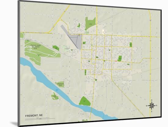 Political Map of Fremont, NE-null-Mounted Art Print