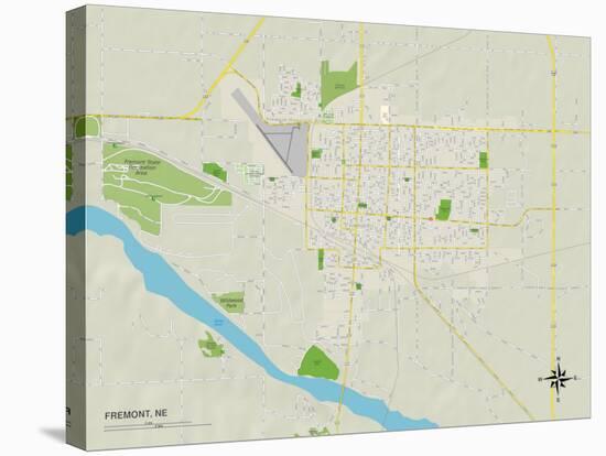 Political Map of Fremont, NE-null-Stretched Canvas