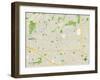 Political Map of Fullerton, CA-null-Framed Art Print