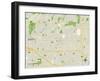 Political Map of Fullerton, CA-null-Framed Art Print