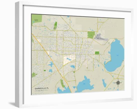 Political Map of Gainesville, FL-null-Framed Art Print