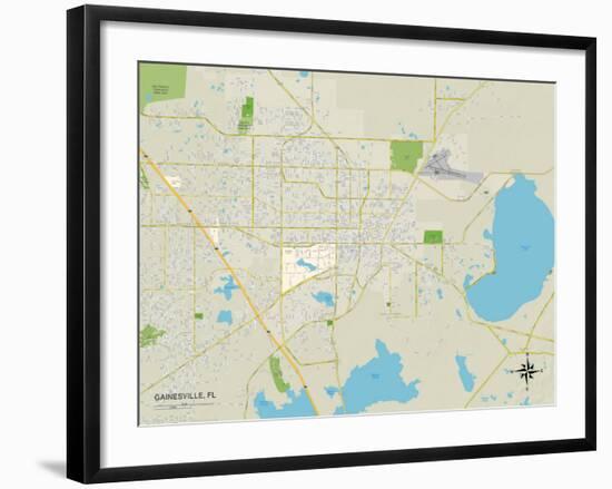 Political Map of Gainesville, FL-null-Framed Art Print