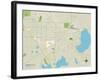 Political Map of Gainesville, FL-null-Framed Art Print