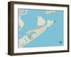 Political Map of Galveston, TX-null-Framed Art Print