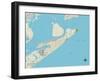 Political Map of Galveston, TX-null-Framed Art Print