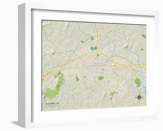 Political Map of Gastonia, NC-null-Framed Art Print