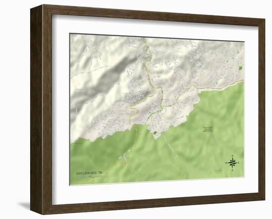 Political Map of Gatlinburg, TN-null-Framed Art Print