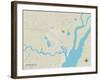 Political Map of Georgetown, SC-null-Framed Art Print