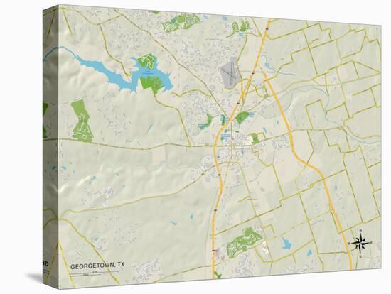 Political Map of Georgetown, TX-null-Stretched Canvas