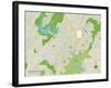 Political Map of Germantown, MD-null-Framed Art Print