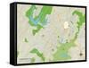 Political Map of Germantown, MD-null-Framed Stretched Canvas
