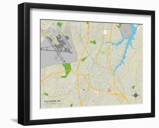 Political Map of Glen Burnie, MD-null-Framed Art Print