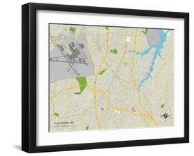 Political Map of Glen Burnie, MD-null-Framed Art Print