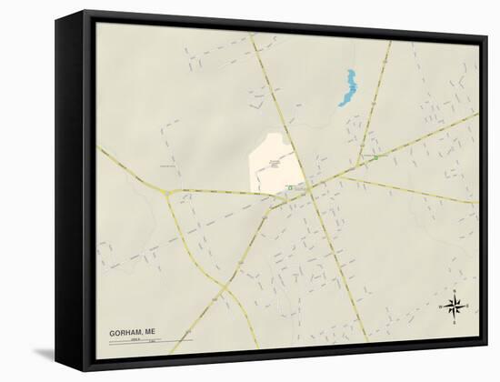 Political Map of Gorham, ME-null-Framed Stretched Canvas