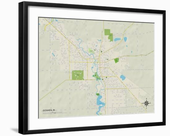 Political Map of Goshen, IN-null-Framed Art Print