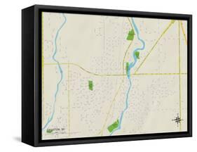 Political Map of Grafton, WI-null-Framed Stretched Canvas