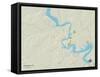 Political Map of Granbury, TX-null-Framed Stretched Canvas