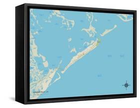 Political Map of Grand Isle, LA-null-Framed Stretched Canvas