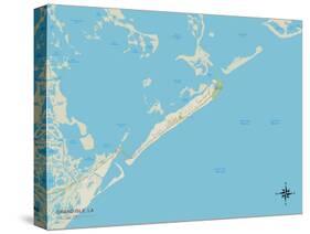 Political Map of Grand Isle, LA-null-Stretched Canvas