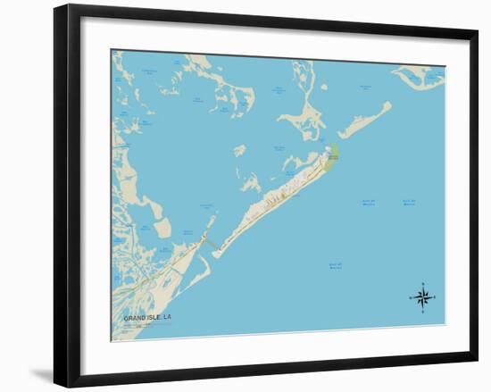 Political Map of Grand Isle, LA-null-Framed Art Print