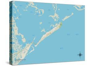 Political Map of Grand Isle, LA-null-Stretched Canvas