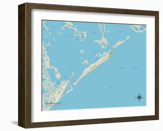 Political Map of Grand Isle, LA-null-Framed Art Print