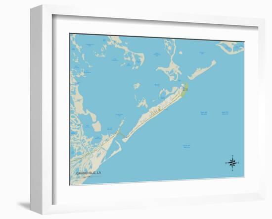 Political Map of Grand Isle, LA-null-Framed Art Print