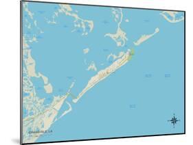 Political Map of Grand Isle, LA-null-Mounted Art Print