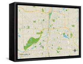 Political Map of Grand Rapids, MI-null-Framed Stretched Canvas