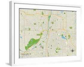 Political Map of Grand Rapids, MI-null-Framed Art Print