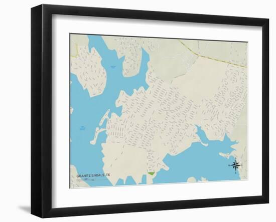 Political Map of Granite Shoals, TX-null-Framed Art Print