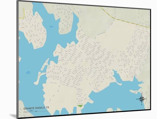 Political Map of Granite Shoals, TX-null-Mounted Art Print