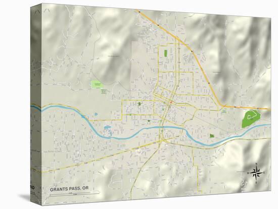 Political Map of Grants Pass, OR-null-Stretched Canvas