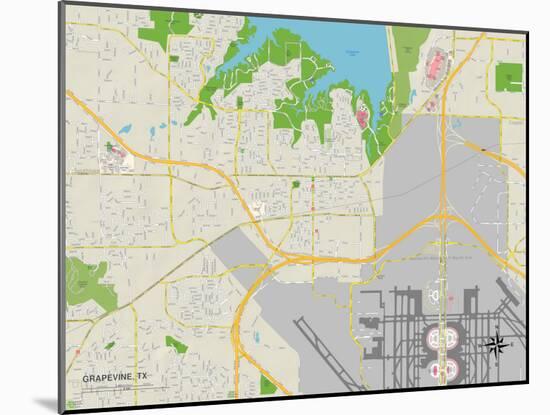 Political Map of Grapevine, TX-null-Mounted Art Print