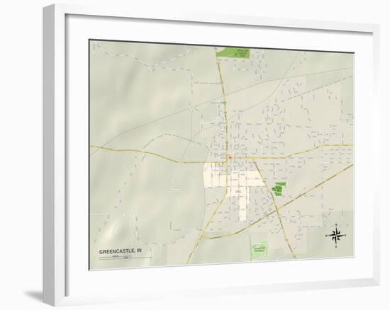 Political Map of Greencastle, IN-null-Framed Art Print