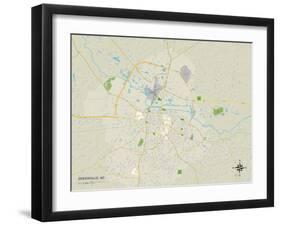 Political Map of Greenville, NC-null-Framed Art Print