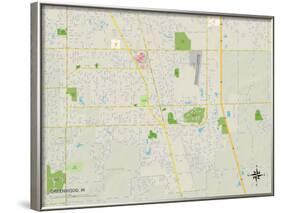 Political Map of Greenwood, IN-null-Framed Art Print