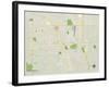 Political Map of Greenwood, IN-null-Framed Art Print