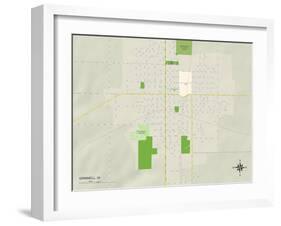 Political Map of Grinnell, IA-null-Framed Art Print