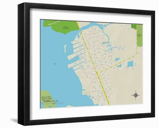 Political Map of Grove City, FL-null-Framed Art Print