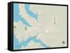 Political Map of Grove, OK-null-Framed Stretched Canvas