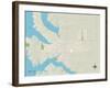 Political Map of Grove, OK-null-Framed Art Print