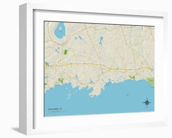 Political Map of Guilford, CT-null-Framed Art Print