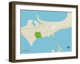 Political Map of Gulf Breeze, FL-null-Framed Art Print