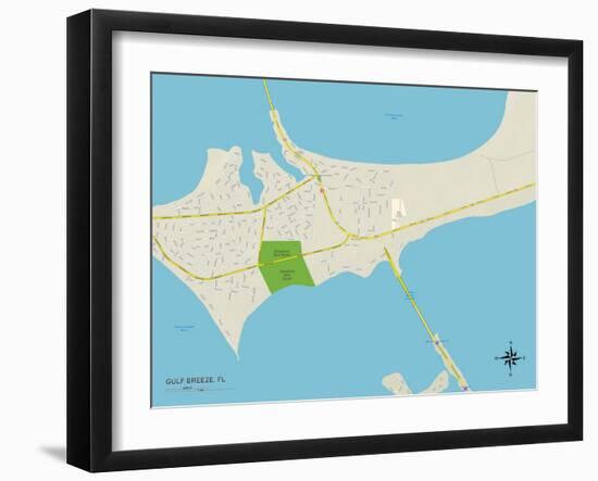 Political Map of Gulf Breeze, FL-null-Framed Art Print